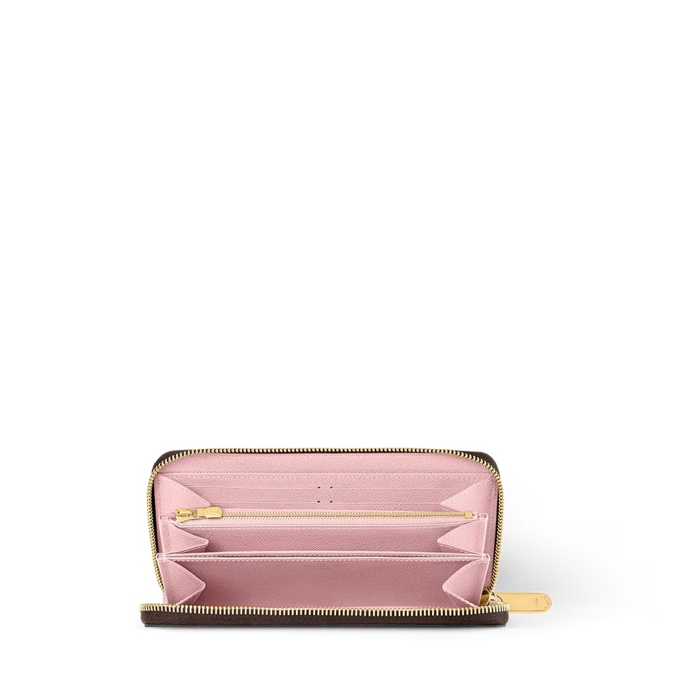 Louis Vuitton Zippy Wallet M41894 LV monogram brown leather with pink interior - Picture 2 of 9